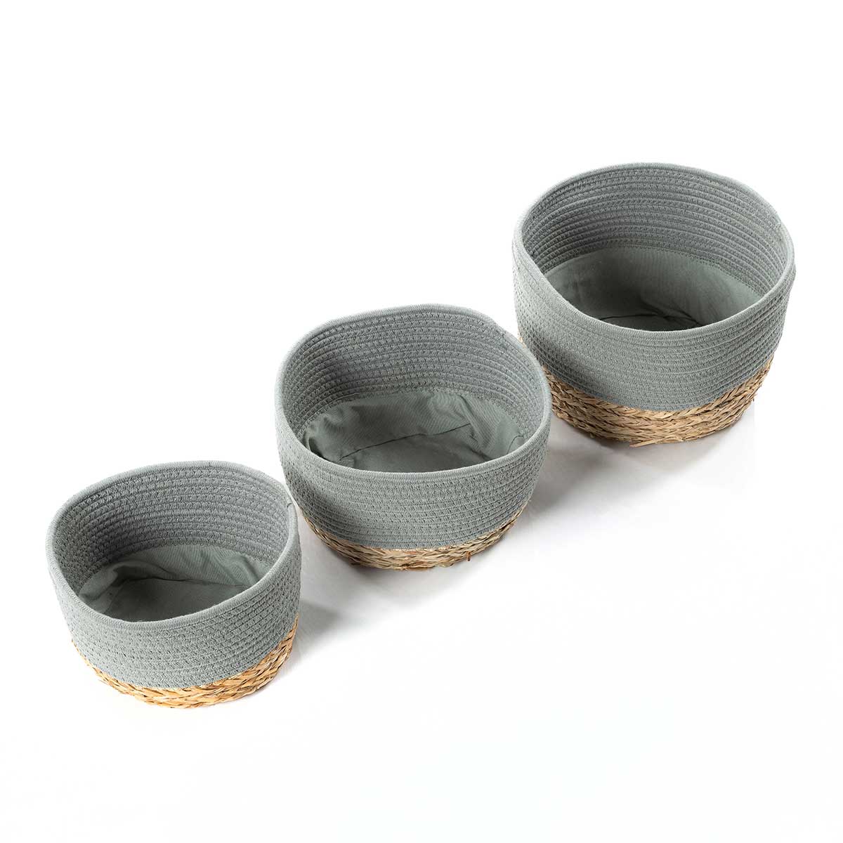 Cesto wc verde caqui e natural 25x32cm