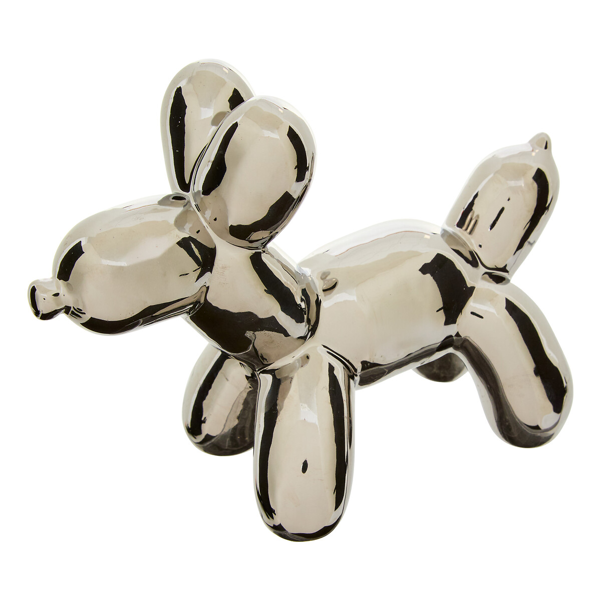 C&atilde;o decorativo THEO prateado em cer&acirc;mica