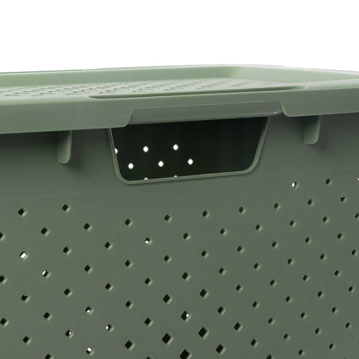 Cesto de roupa wc PIXEL verde com tampa 40l