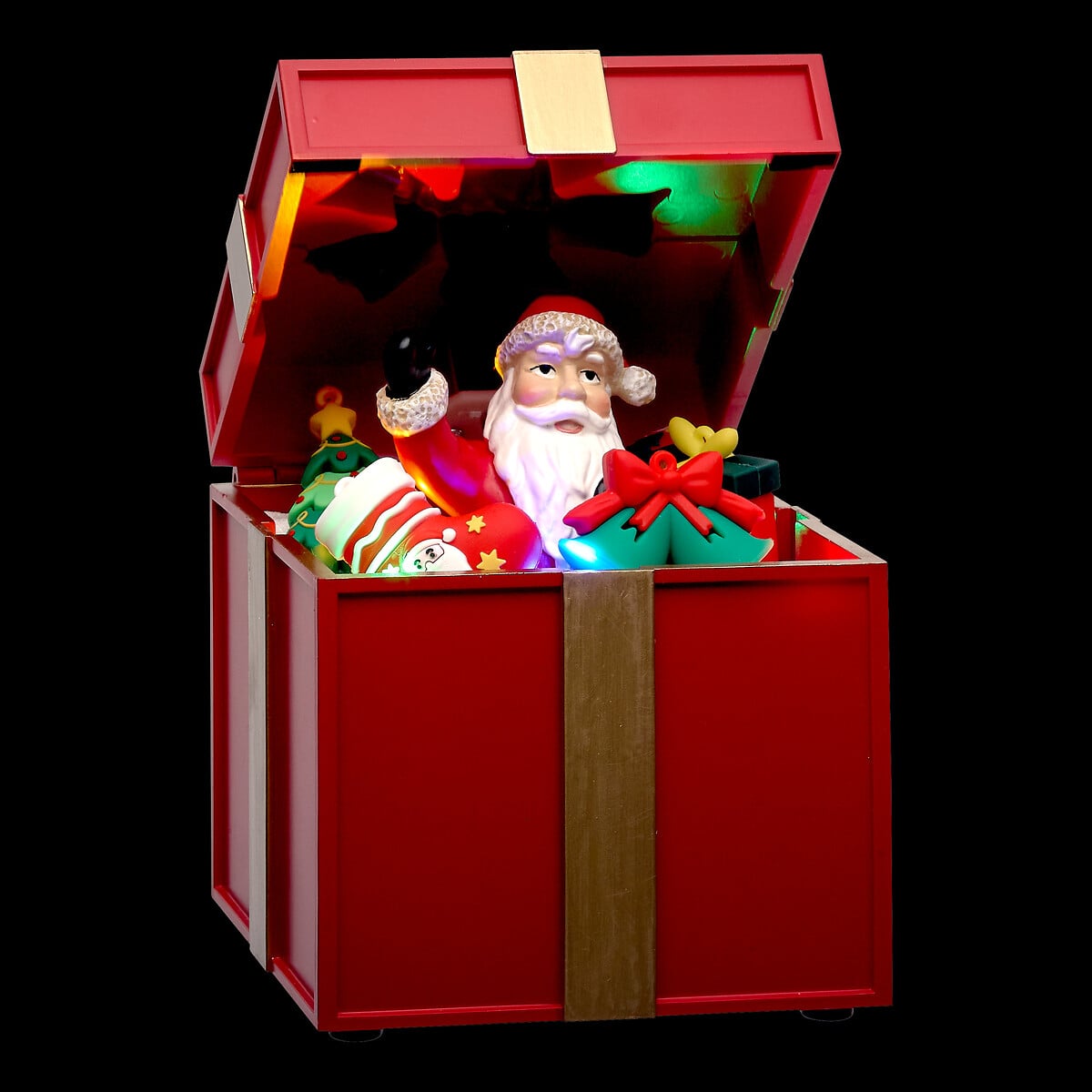 Aldeia caixa presente com Pai Natal