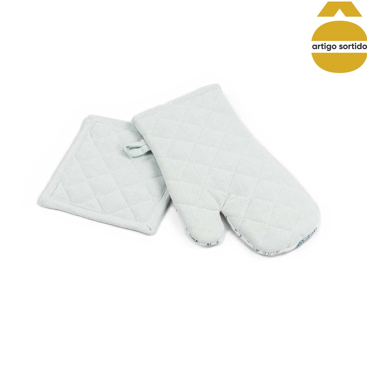 Conjunto de pega e luva OCEAN LIFE em algodão