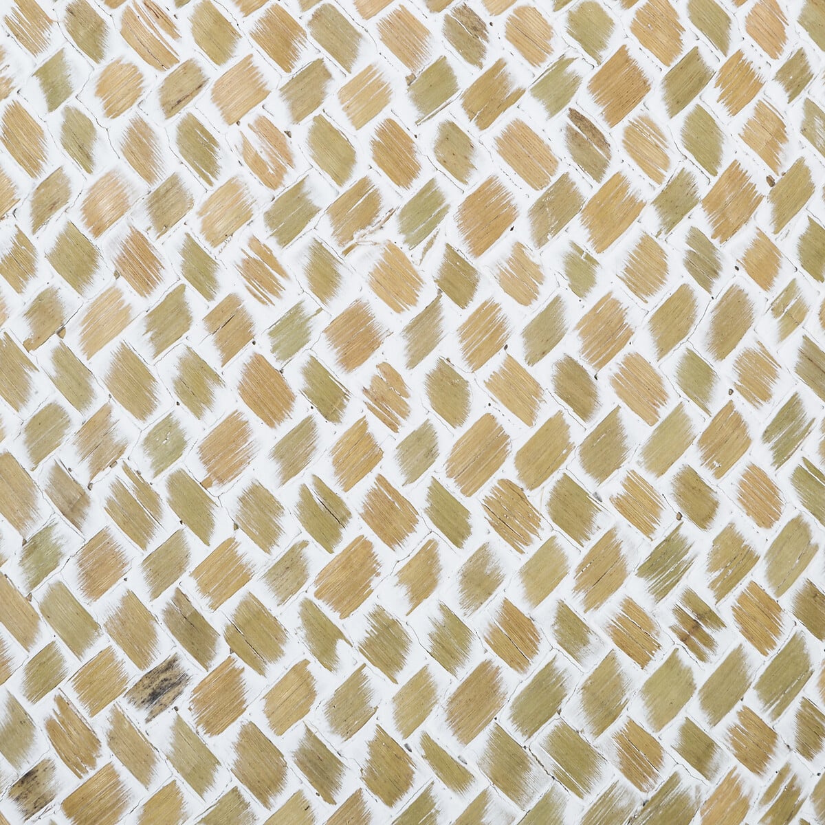 Cesto com franjas branco e bege 23x26cm