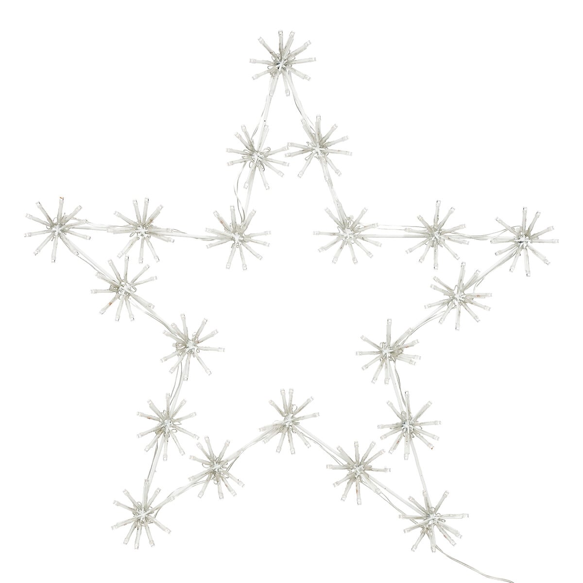 Estrela decorada com flores e led 50cm