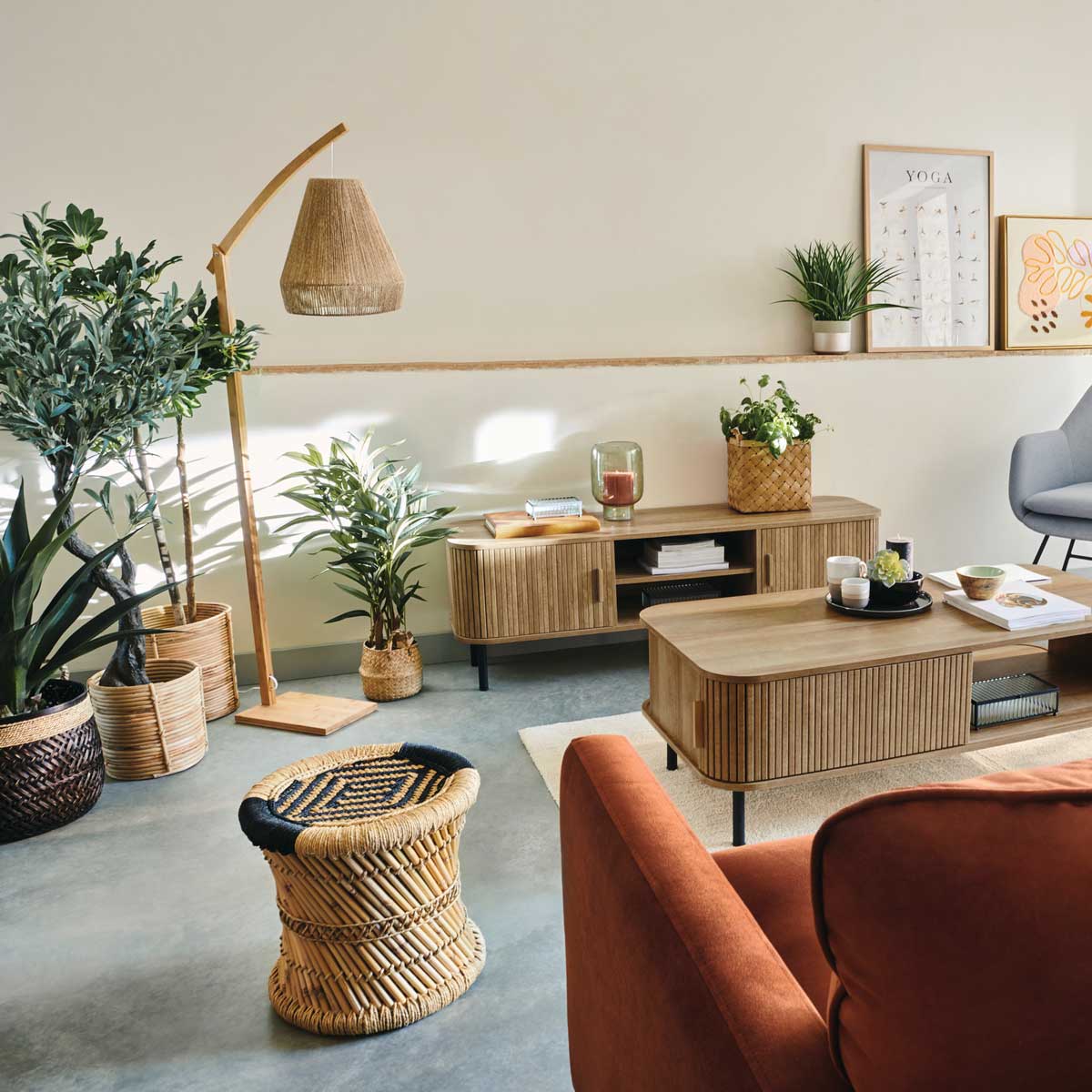 Candeeiro de chão arcado PALM COCKTAIL 158cm