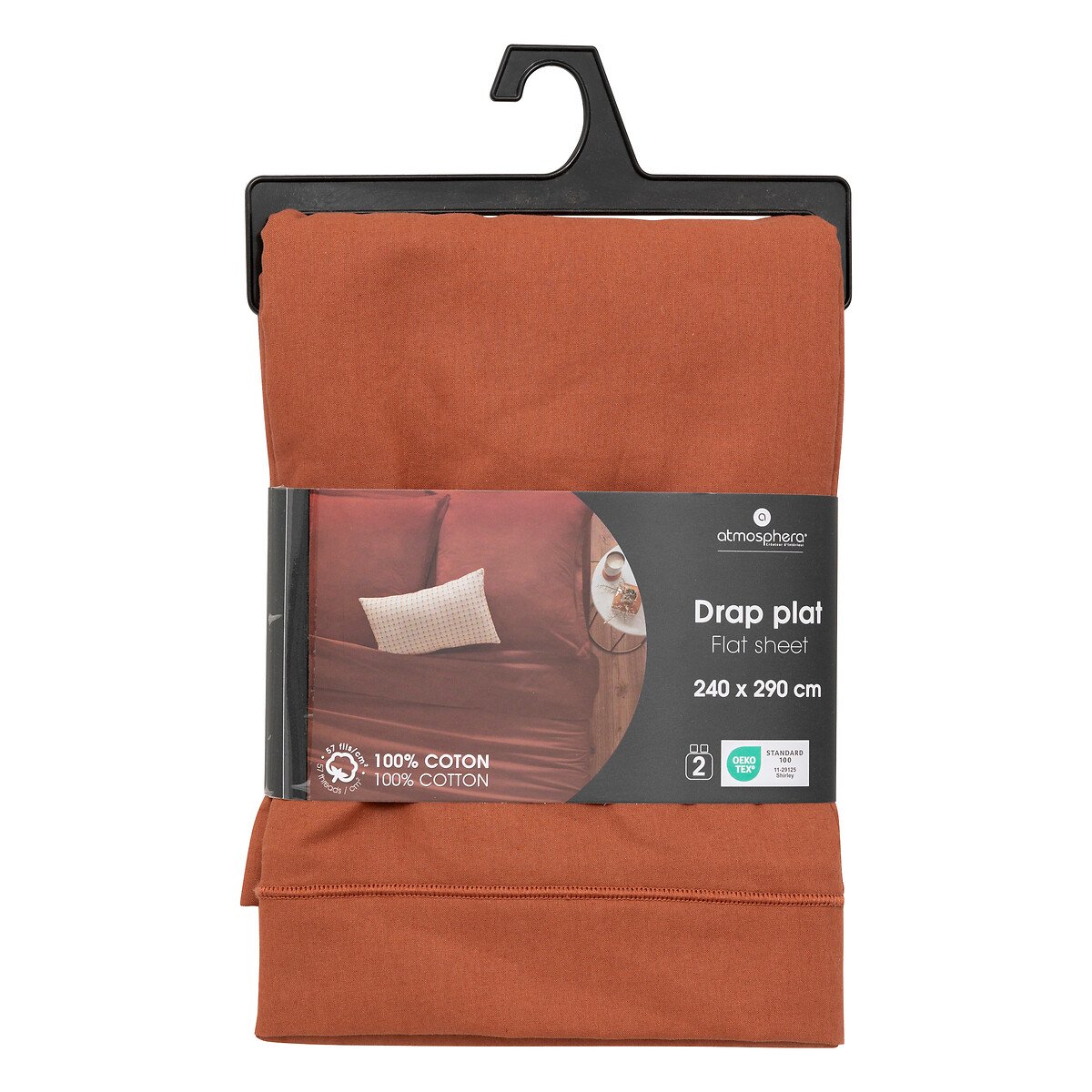 Lençol de cima terracota 240x290cm