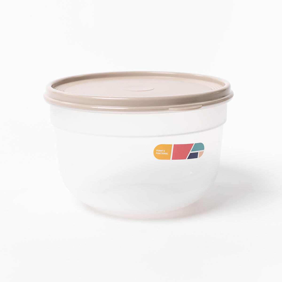 Caixa hermética redonda bege 2,4l