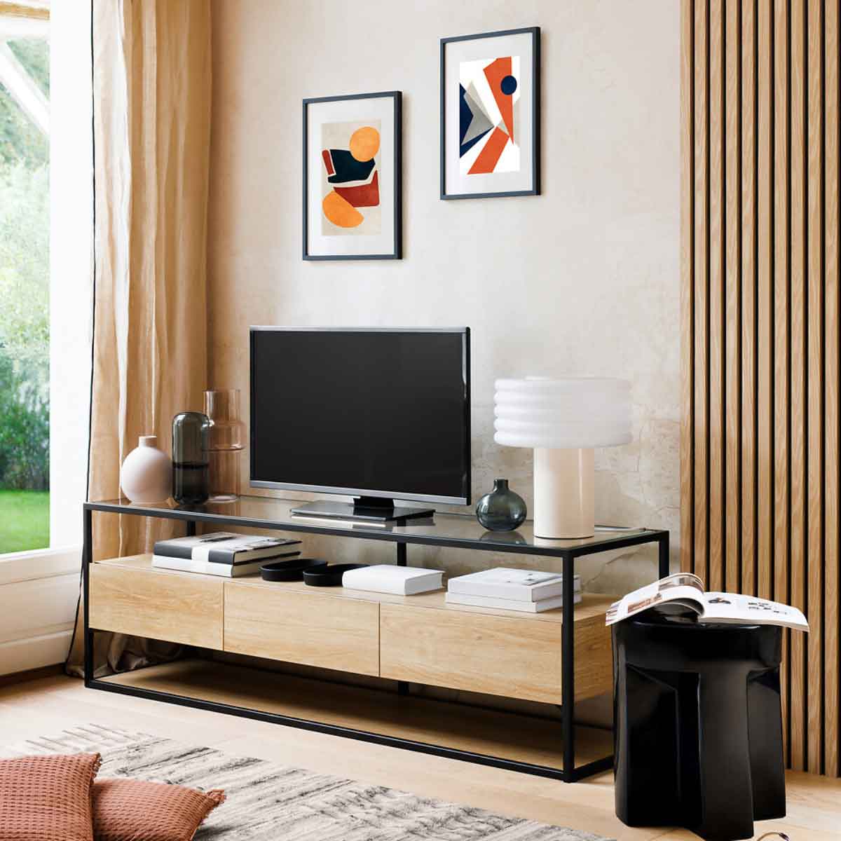 Painel ripado decorativo COLVA natural em mdf 240cm,  Painel ripado decorativo COLVA natural em mdf 240cm