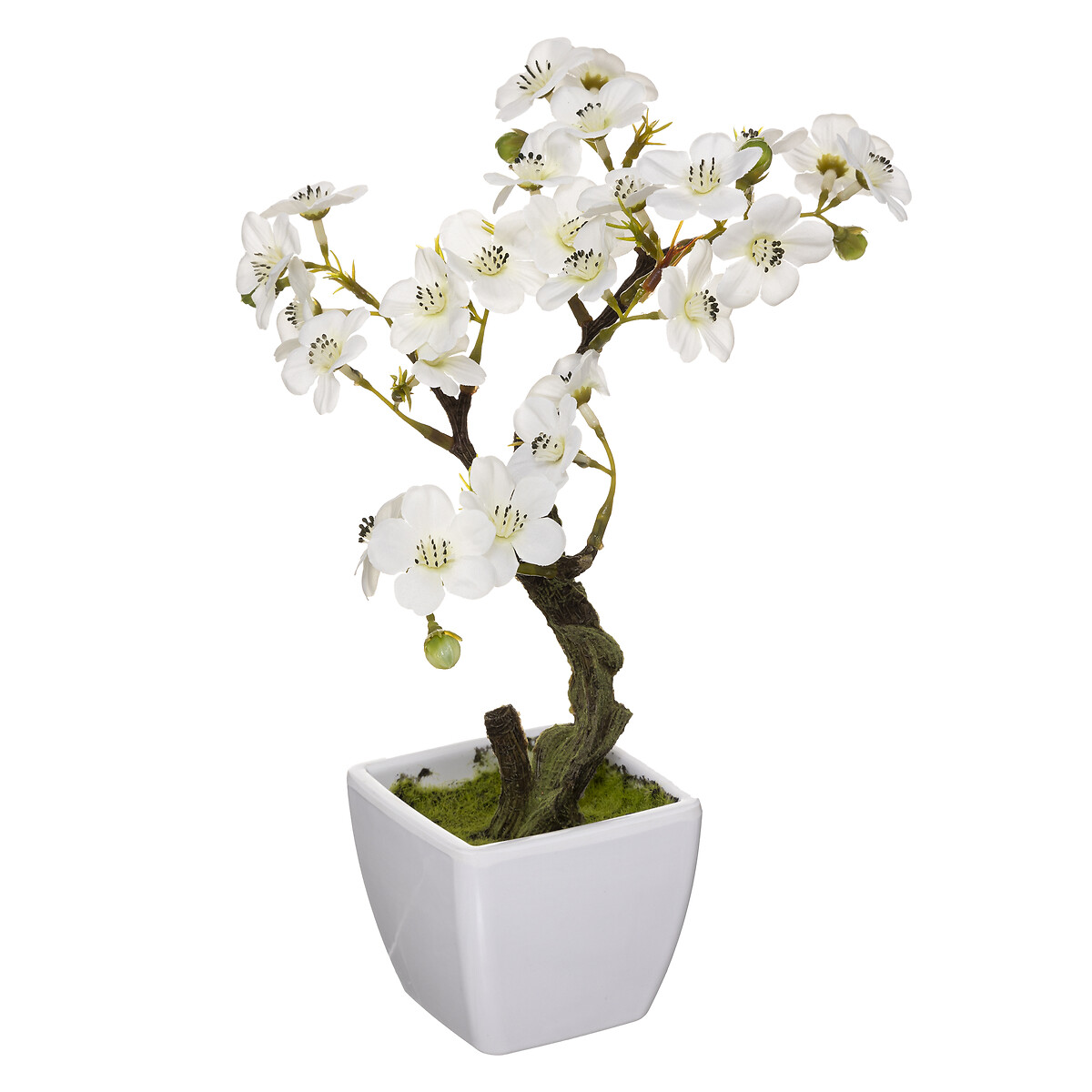 Planta cerejeira branca artificial 26cm,  Planta cerejeira branca artificial 26cm