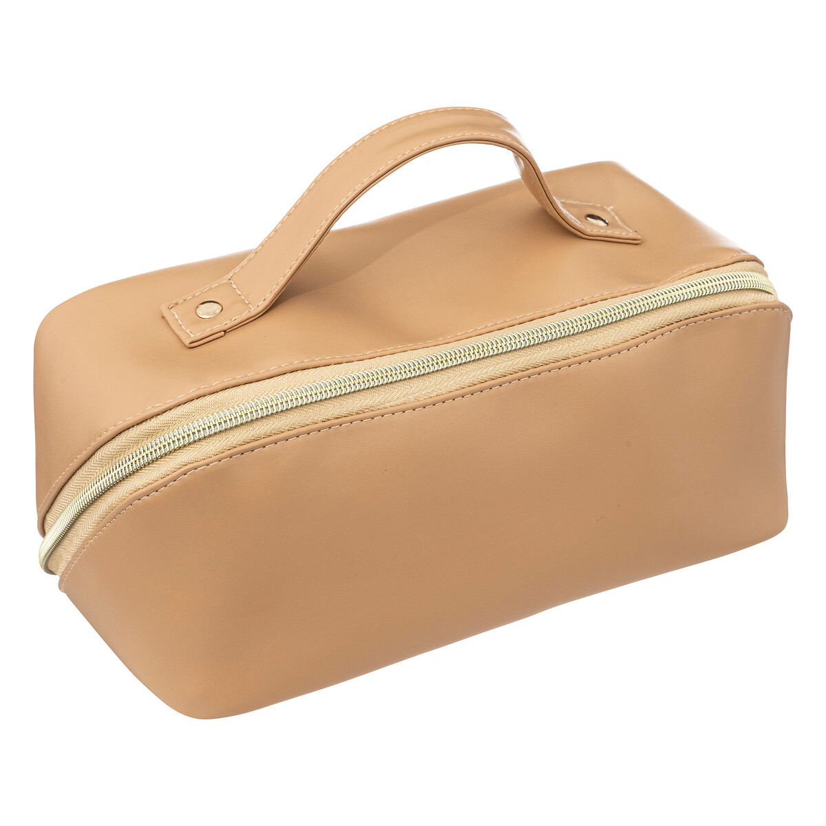 Bolsa de higiene bege efeito couro