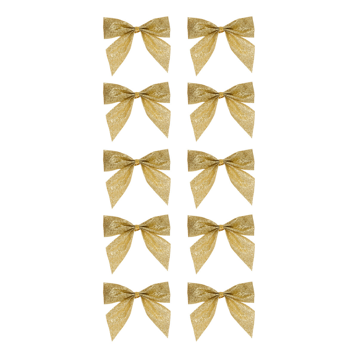 Conjunto de 10 la&ccedil;os com brilhantes dourado 6cm