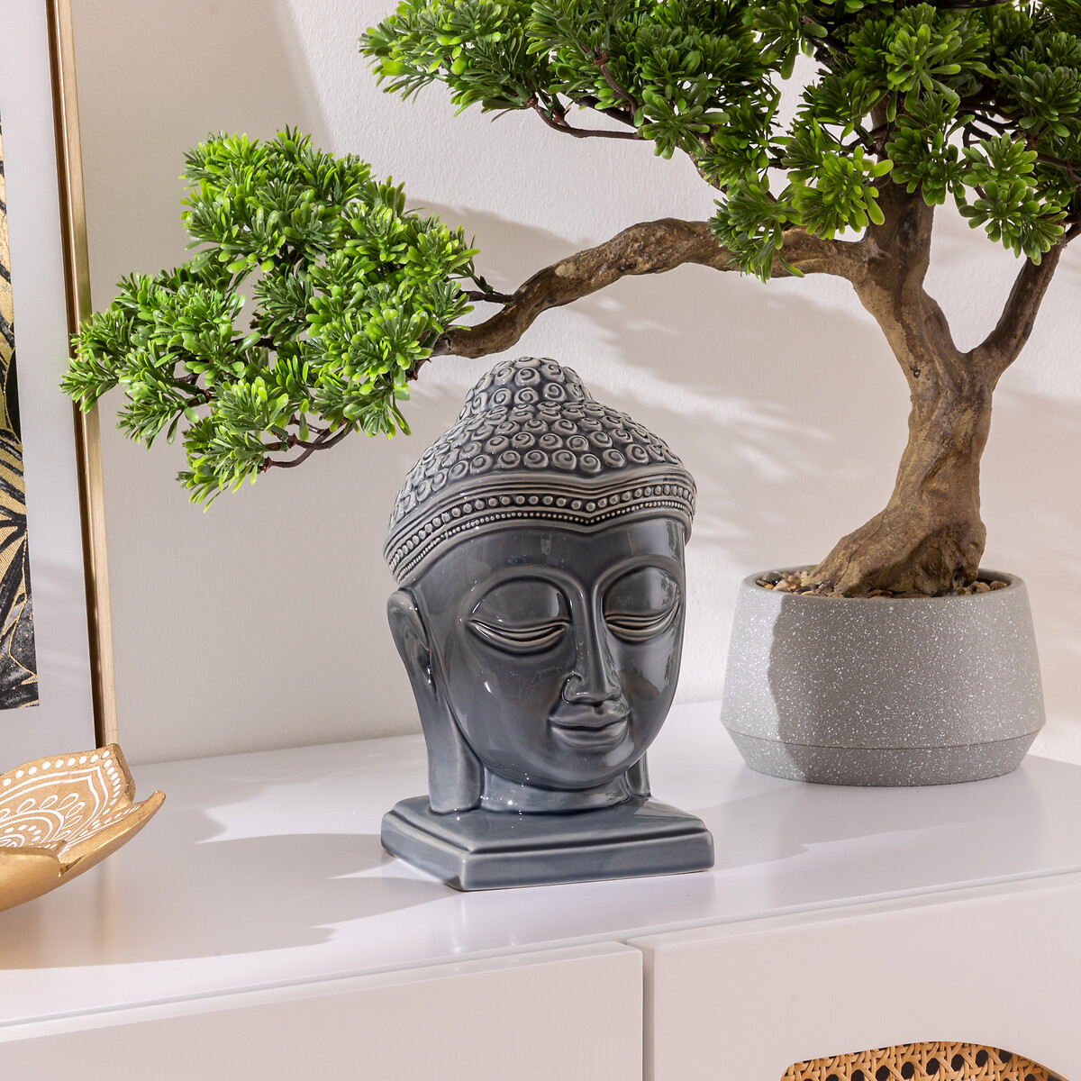 Estatueta em forma de buda YOLA azul 22,5cm