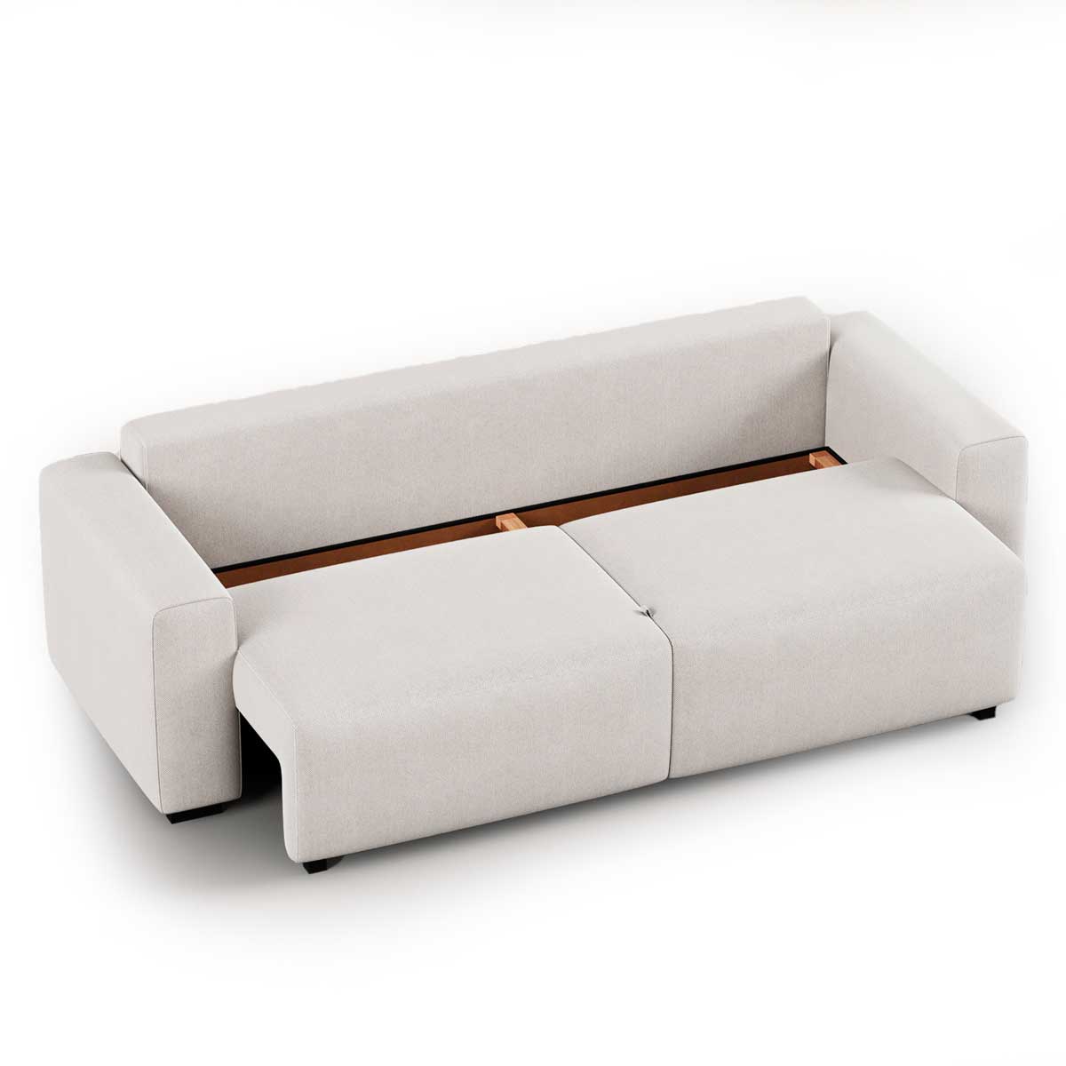 Sof&aacute; cama com costas rebat&iacute;veis HAIA bege