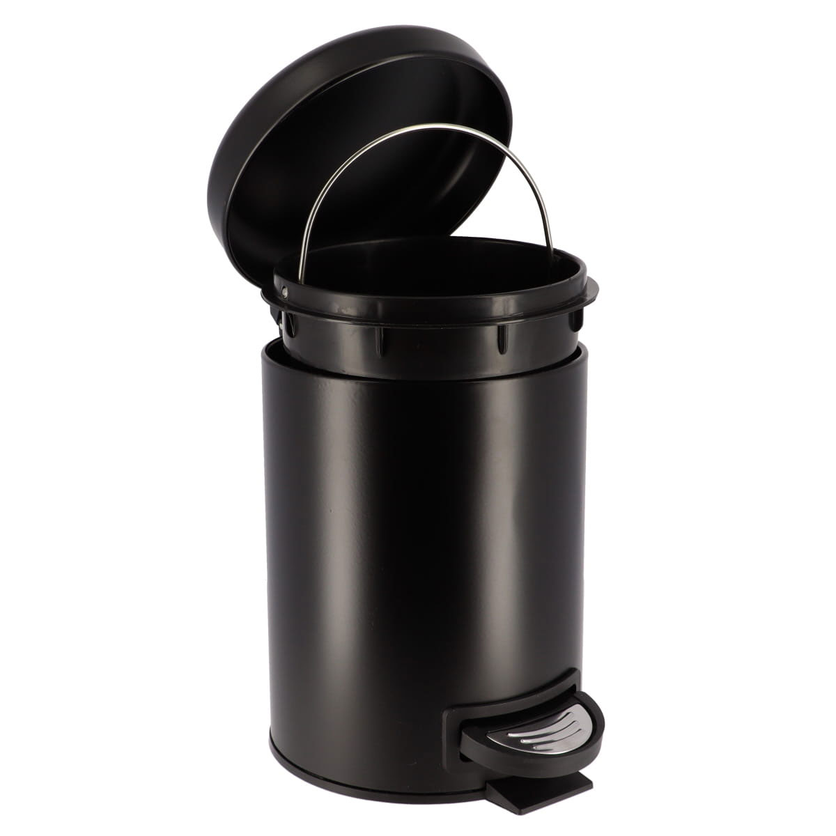Balde wc preto mate SOFT close em metal 3l