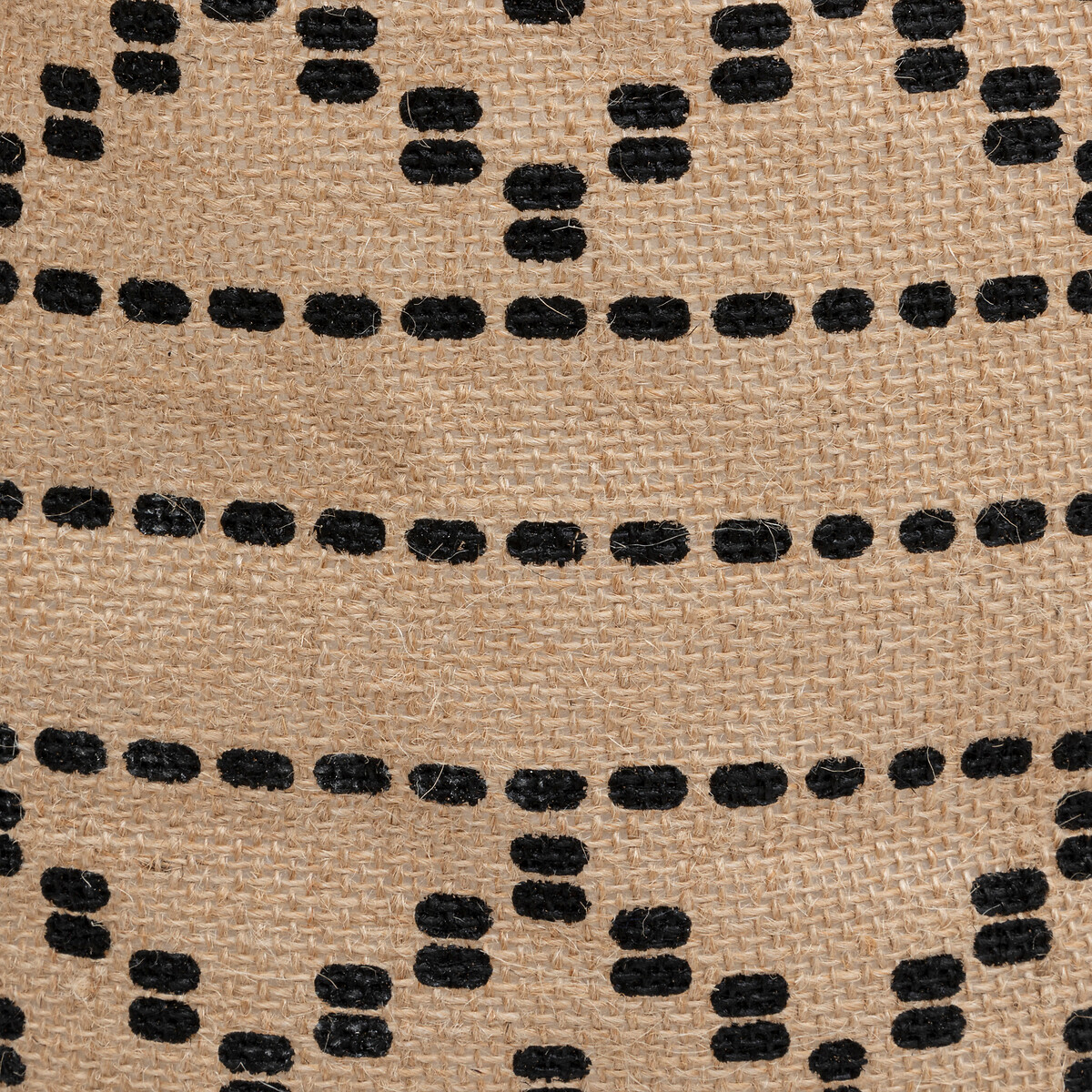 Cesto decorado VALY bege e preto em juta 32cm