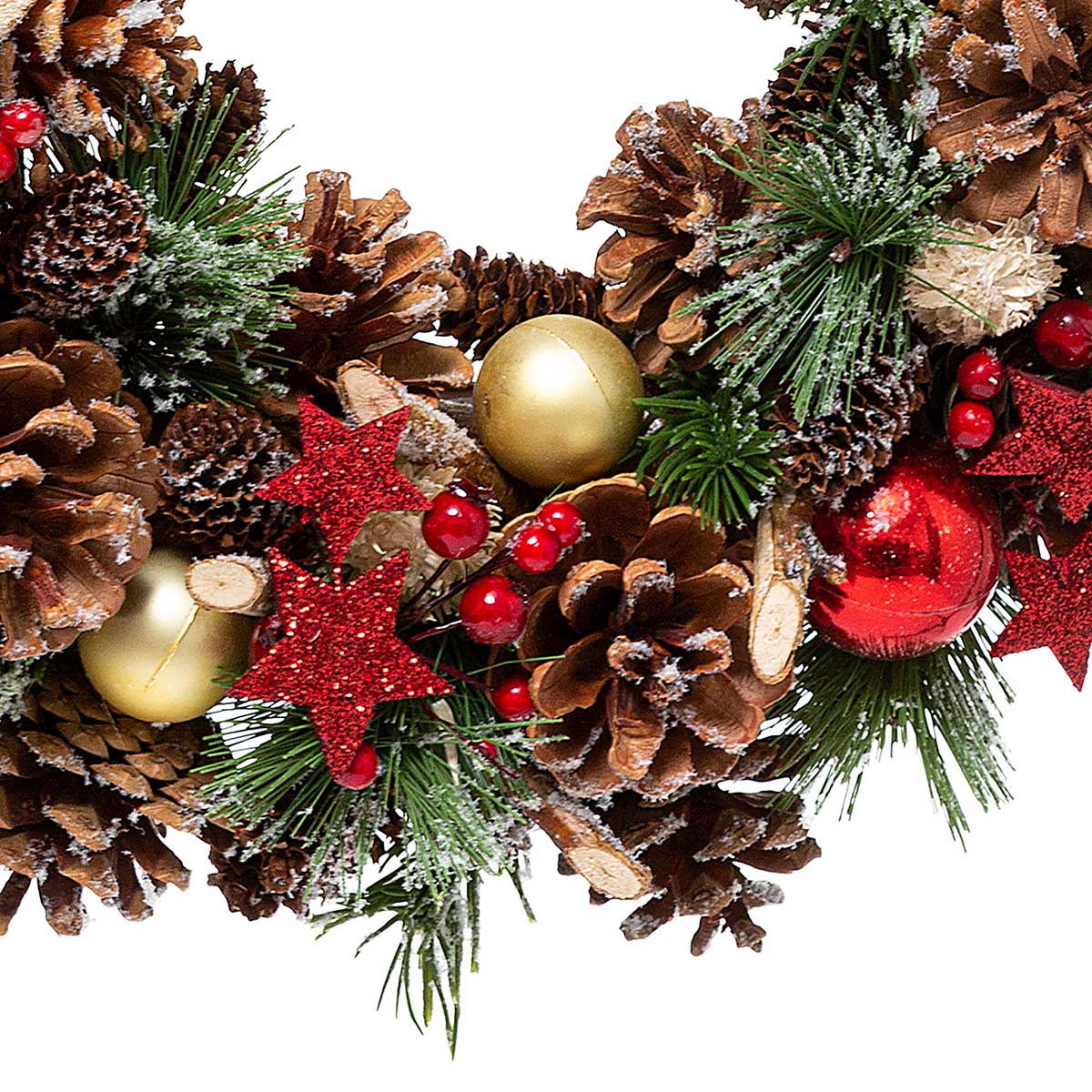 Coroa com decoração natalícia 35cm,  Coroa com decoração natalícia 35cm