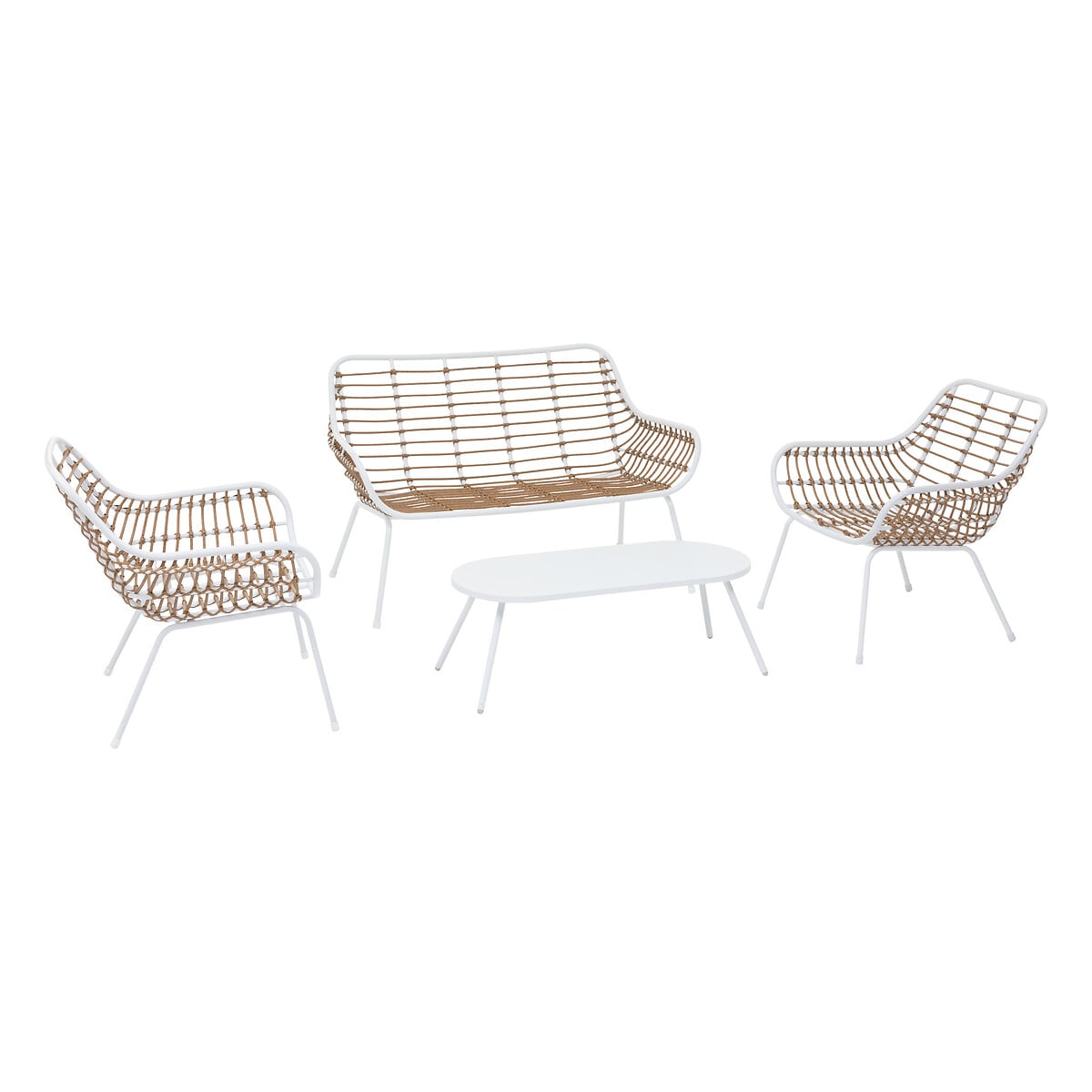 Conjunto de jardim PAOPAO branco para 4 pessoas