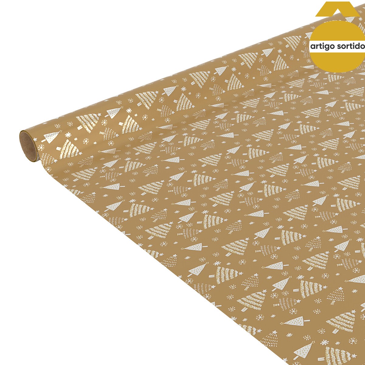 Rolo de papel de embrulho efeito metalizado 200cm