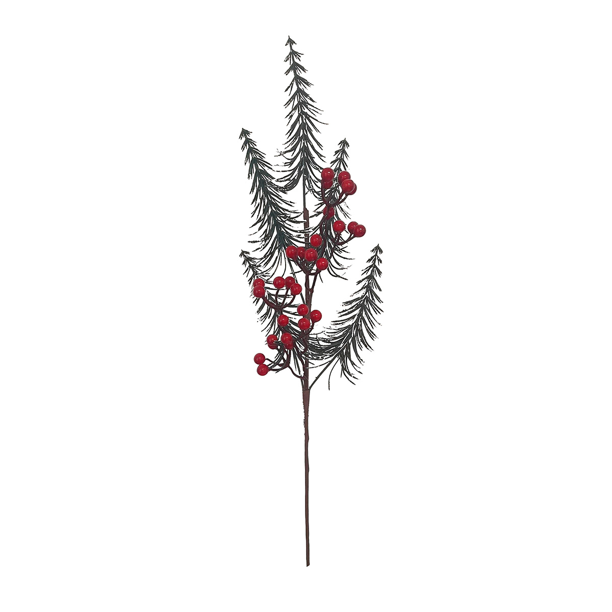 Haste bagas com mini pinheiros 75cm