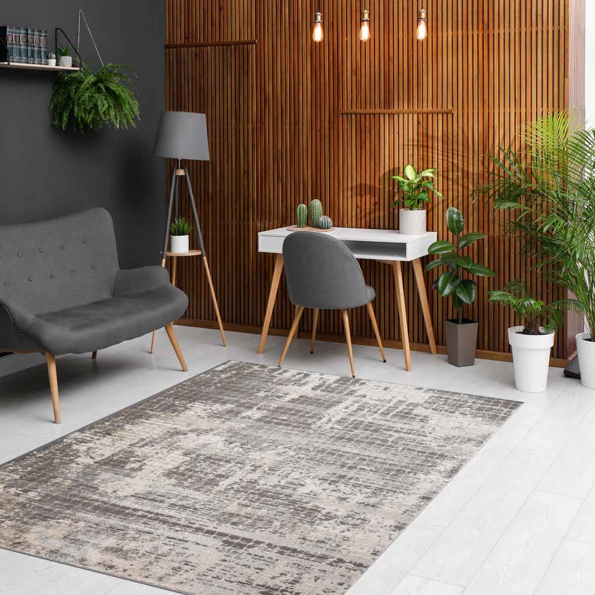 Tapete Salam Squares Cinza 120x160cm