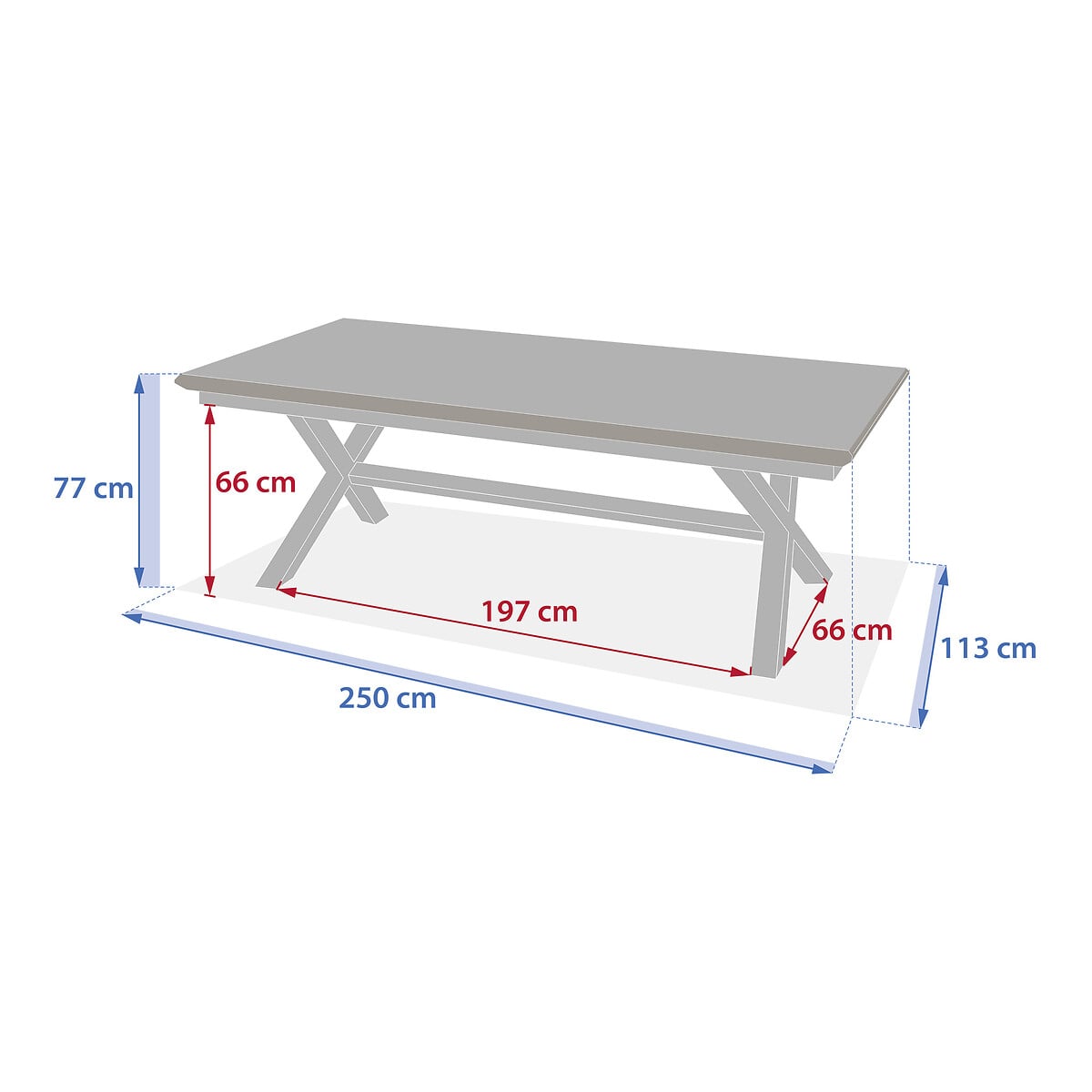 Mesa extens&iacute;vel AXIOME em alum&iacute;nio 250-330cm