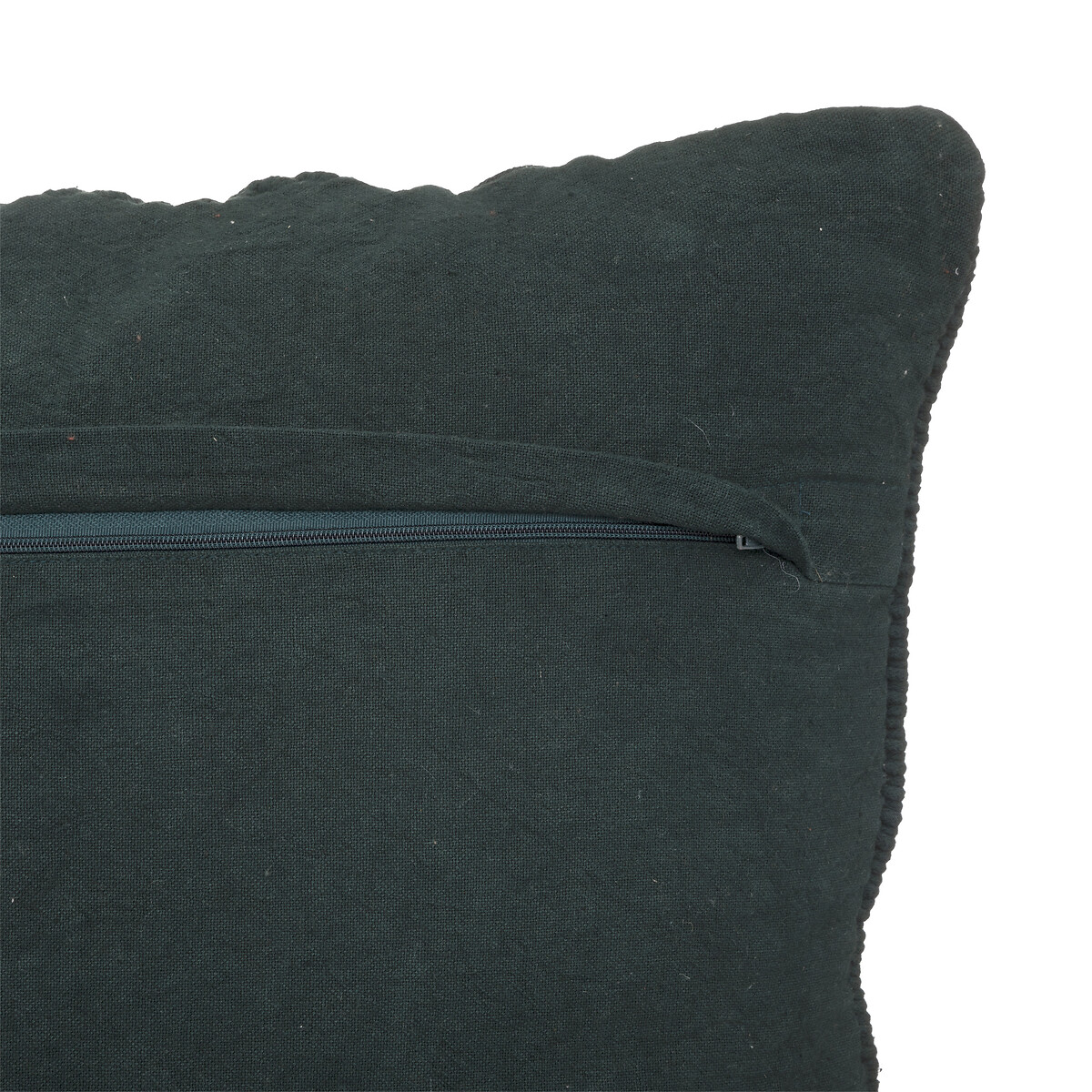 Almofada ALICANTE verde escuro macram&eacute; 40x40cm