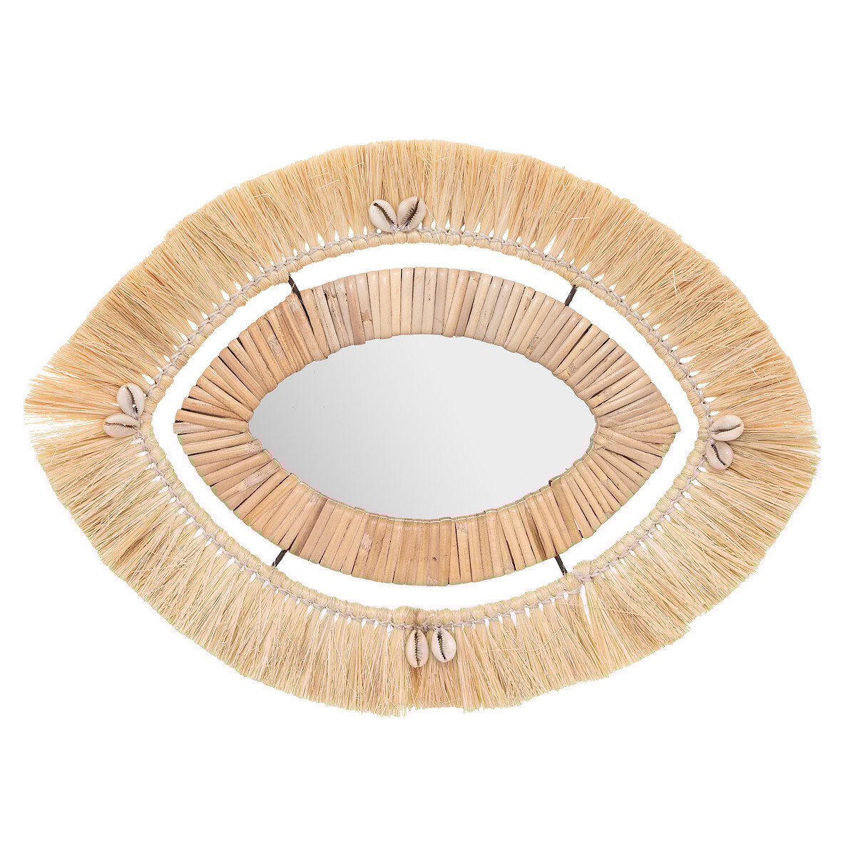 Espelho parede forma de olho em r&aacute;fia