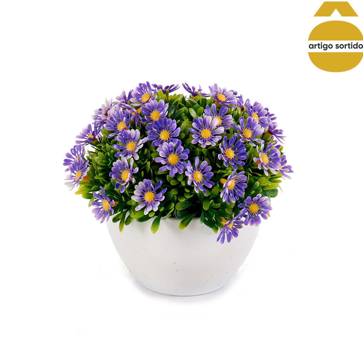 Vaso com margaridas artificiais 16cm