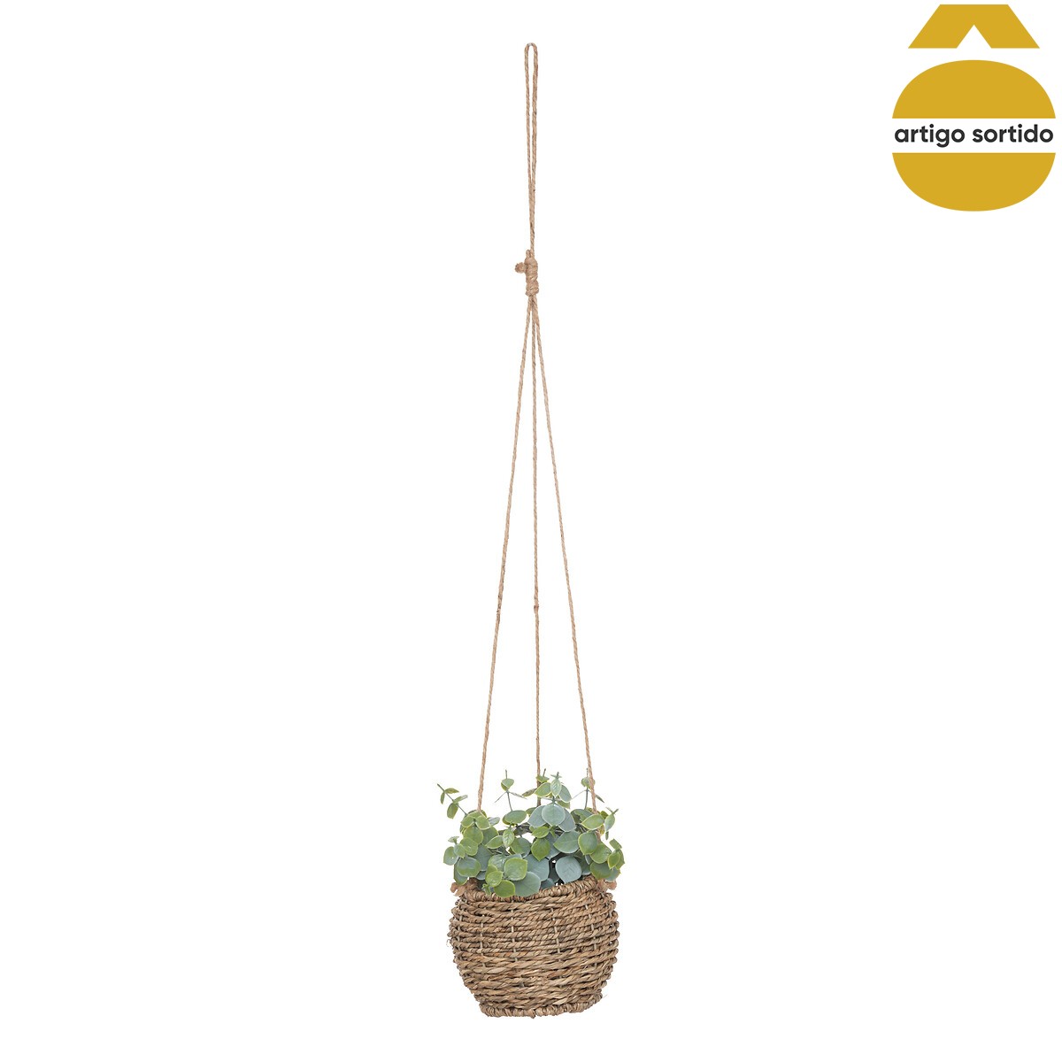 Vaso suspenso com planta artificial ZOE