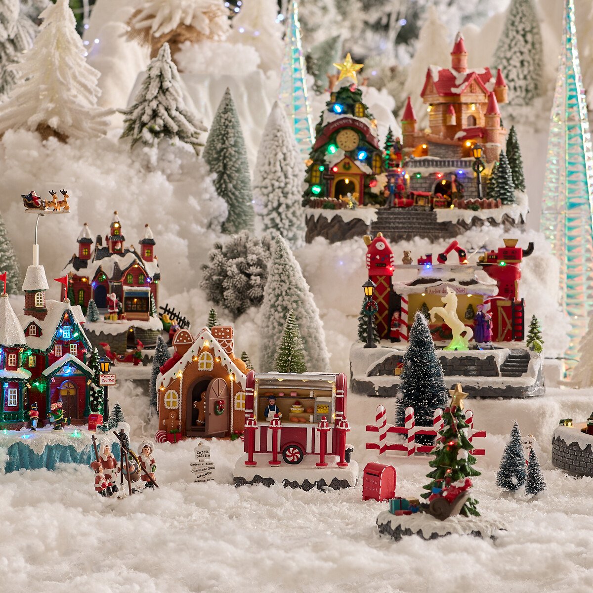 Aldeia pastelaria com luz -  música - movimento 14,5x15cm