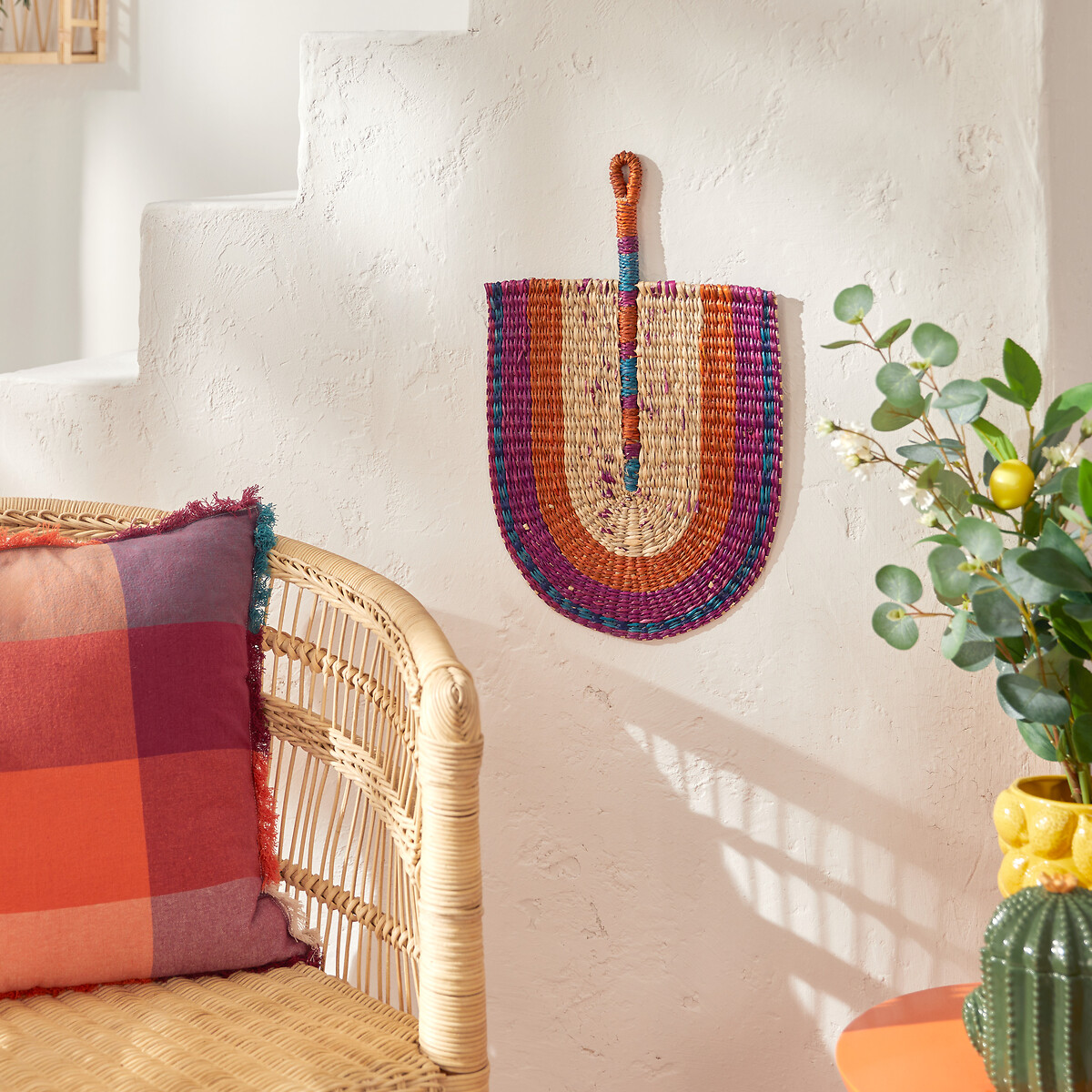 Decora&ccedil;&atilde;o de mural YUCATAN em vime 29x45cm