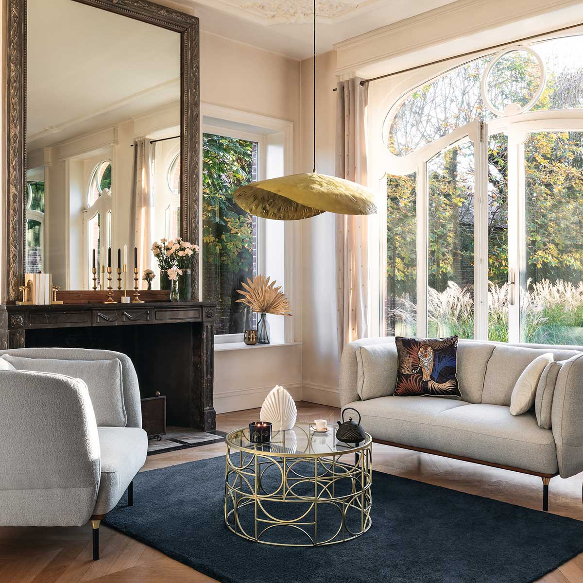 Candeeiro de teto ARLO dourado 80cm