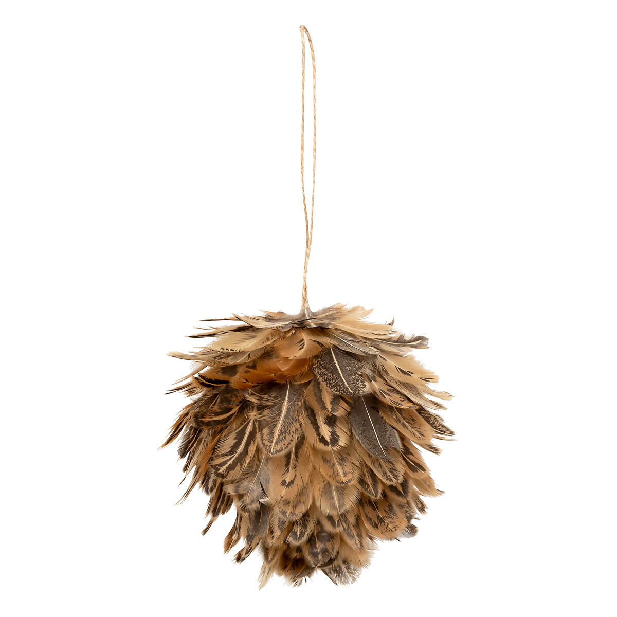 Bola com plumas castanha 10cm