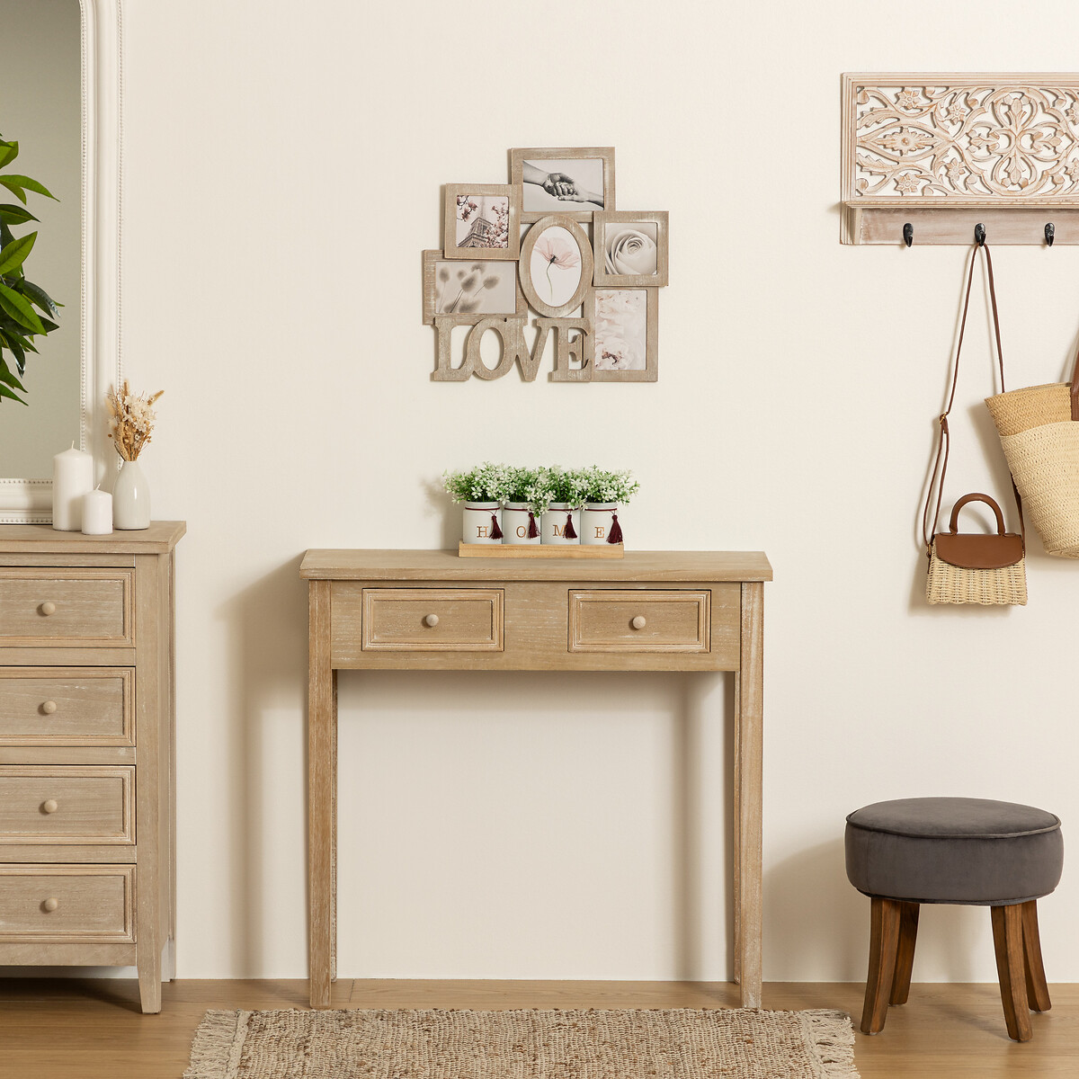 Multimoldura FAMILLE em mdf para 6 fotografias