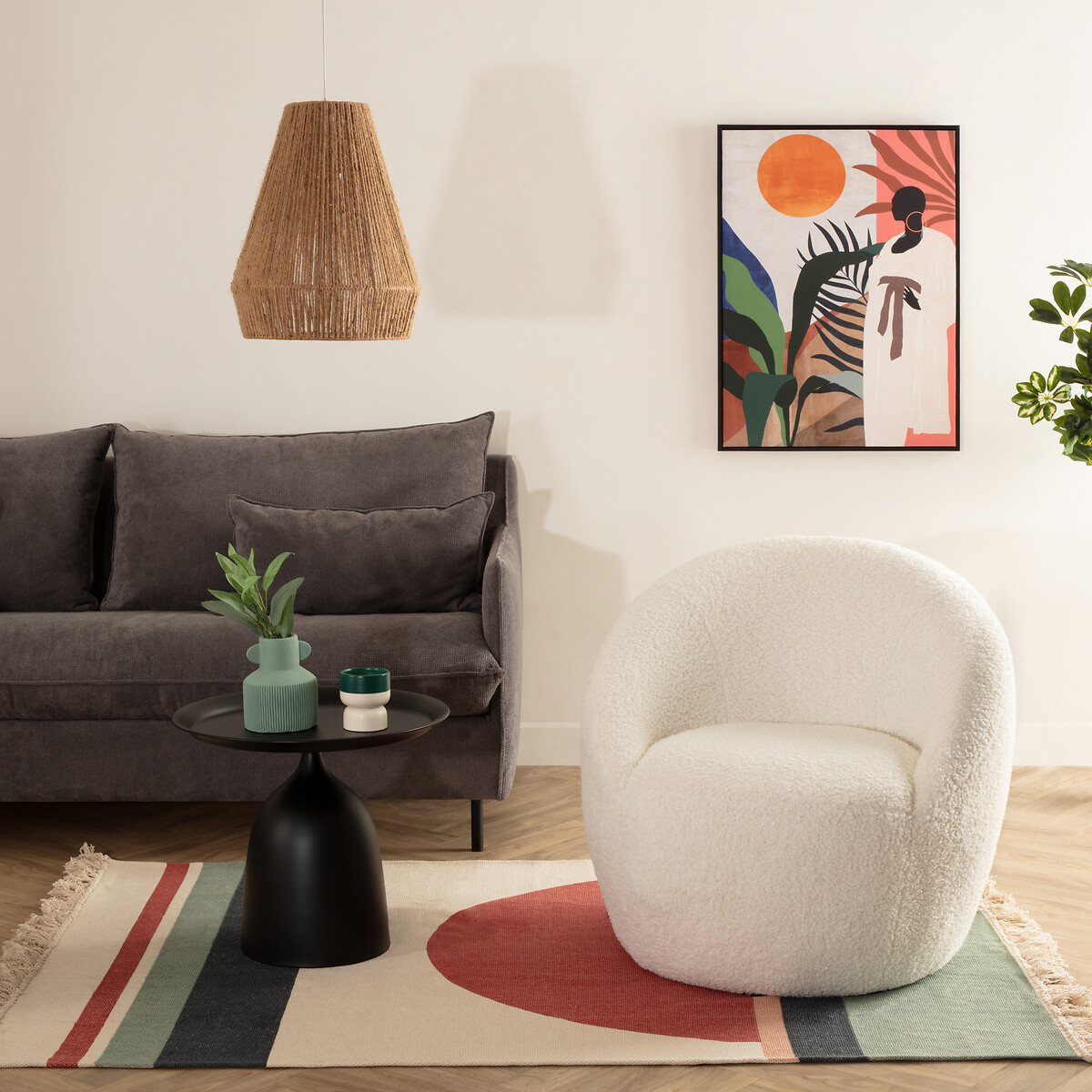 Poltrona ROMI branca em pelo