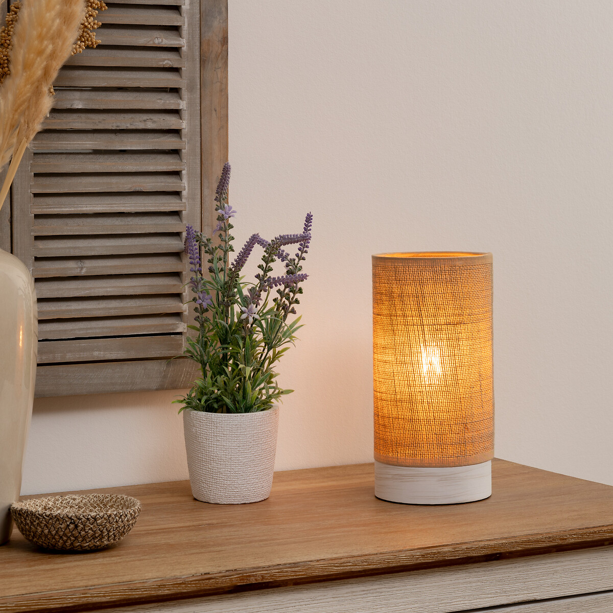 Candeeiro de mesa ELVA bege 27cm