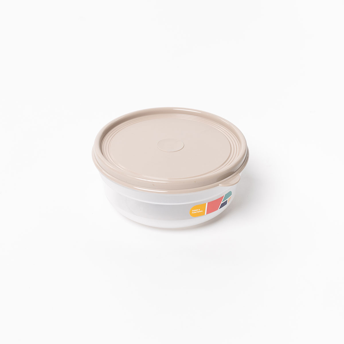 Caixa hermética redonda bege 0,8l