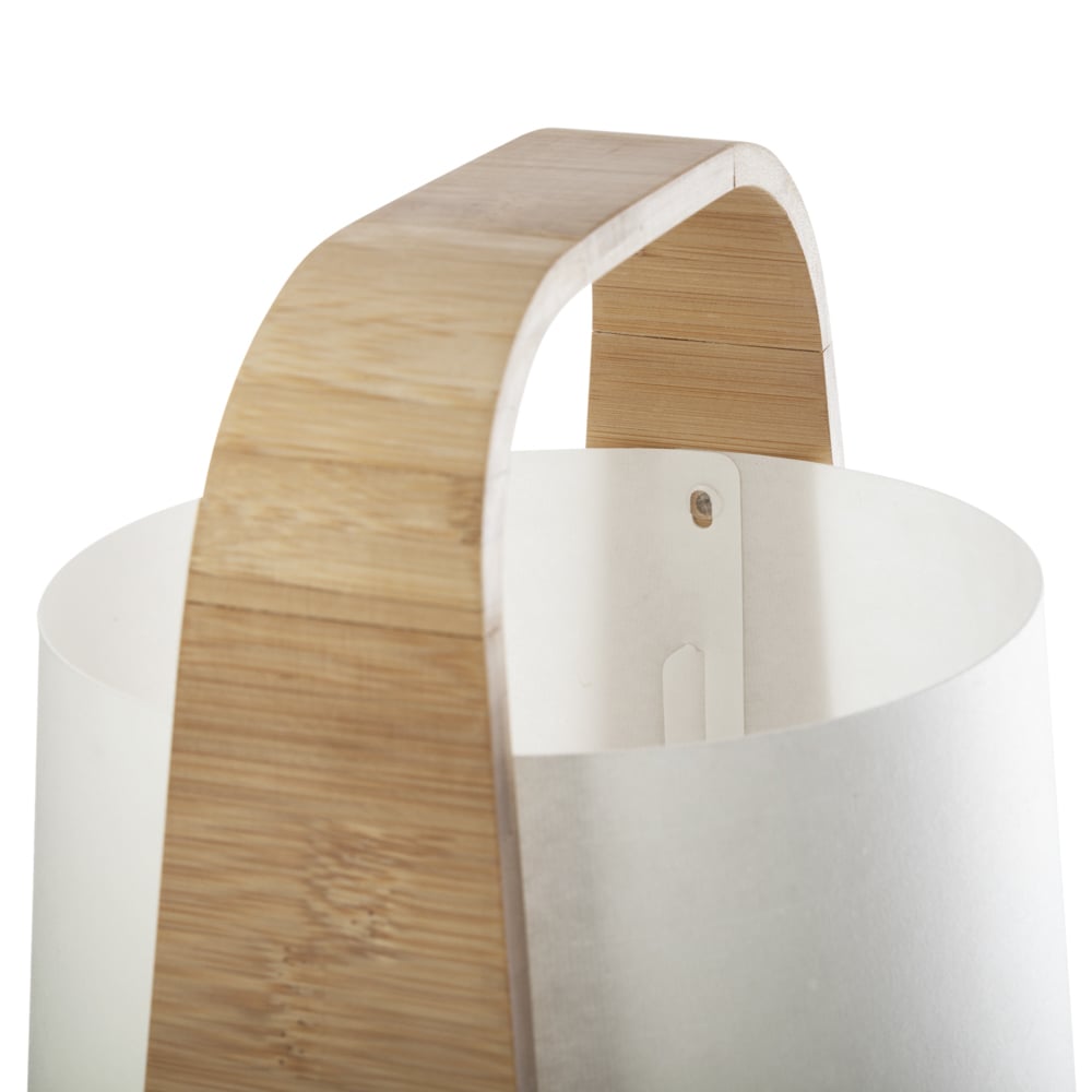 Candeeiro de mesa branco em bambu