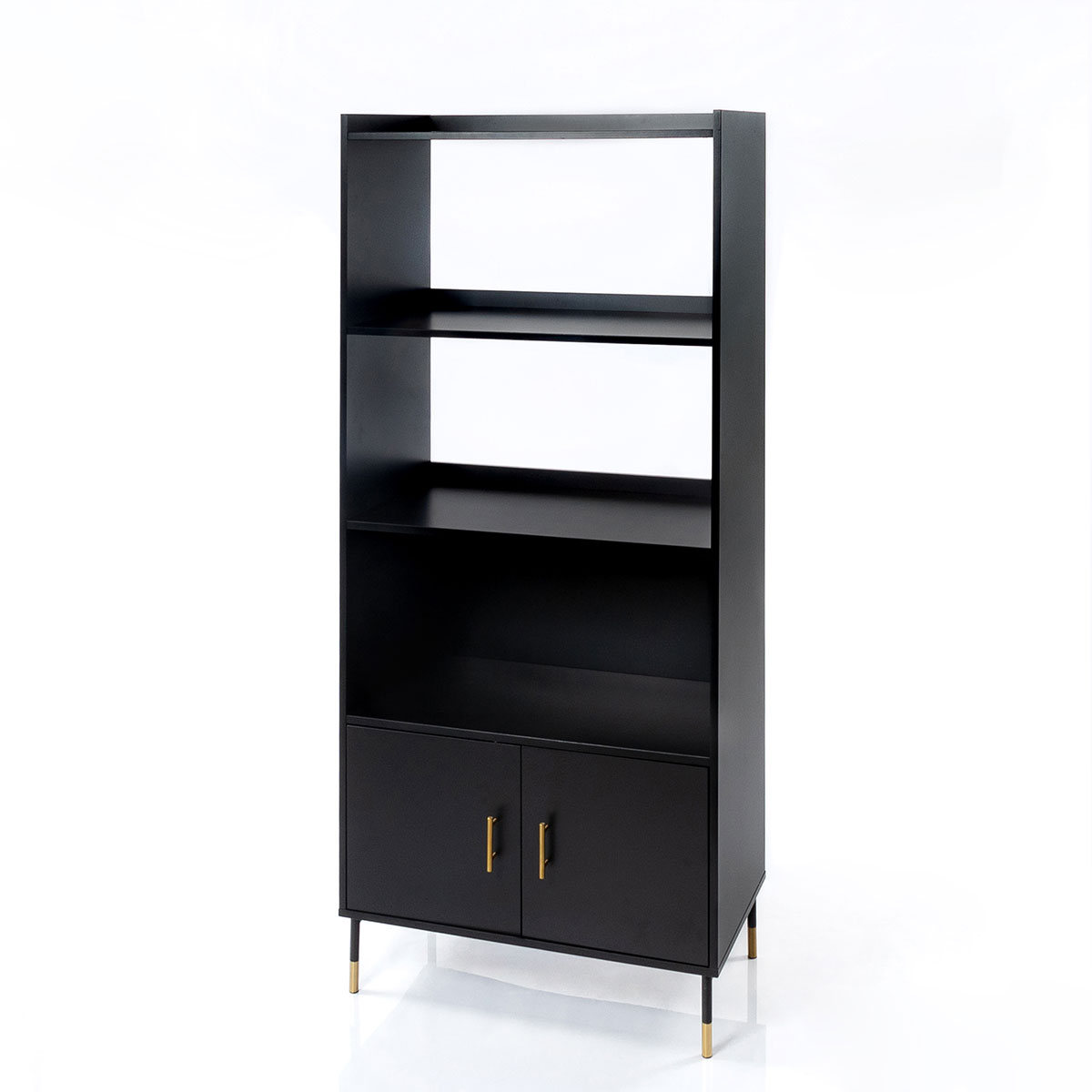 Estante TEDY preta em mdf e metal 170cm