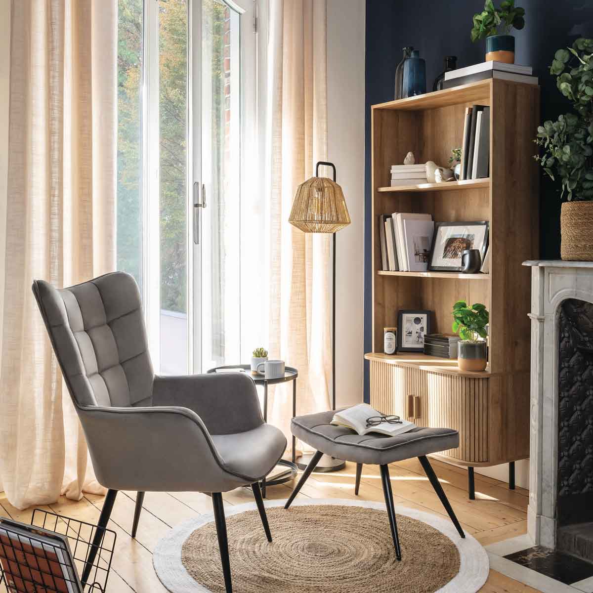 Candeeiro de pé JILY bege 150cm