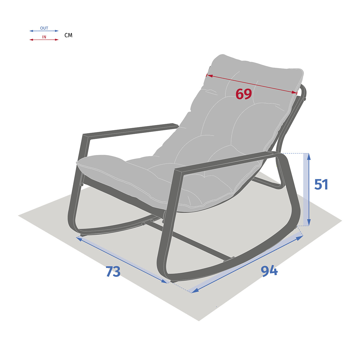 Cadeir&atilde;o baloi&ccedil;o FELINIO cinza