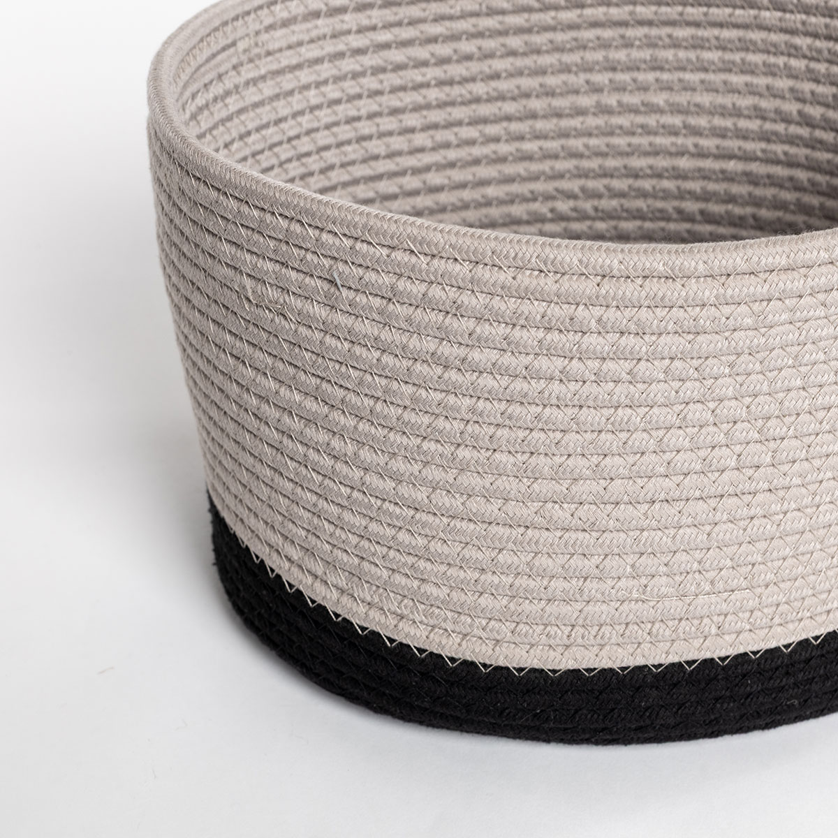 Cesto wc bege em algod&atilde;o 32x25cm