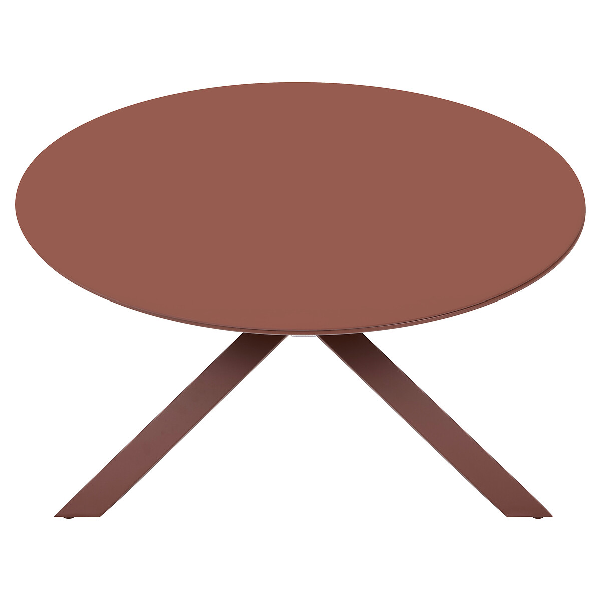 Mesa ORYON redonda acajou alum&iacute;nio