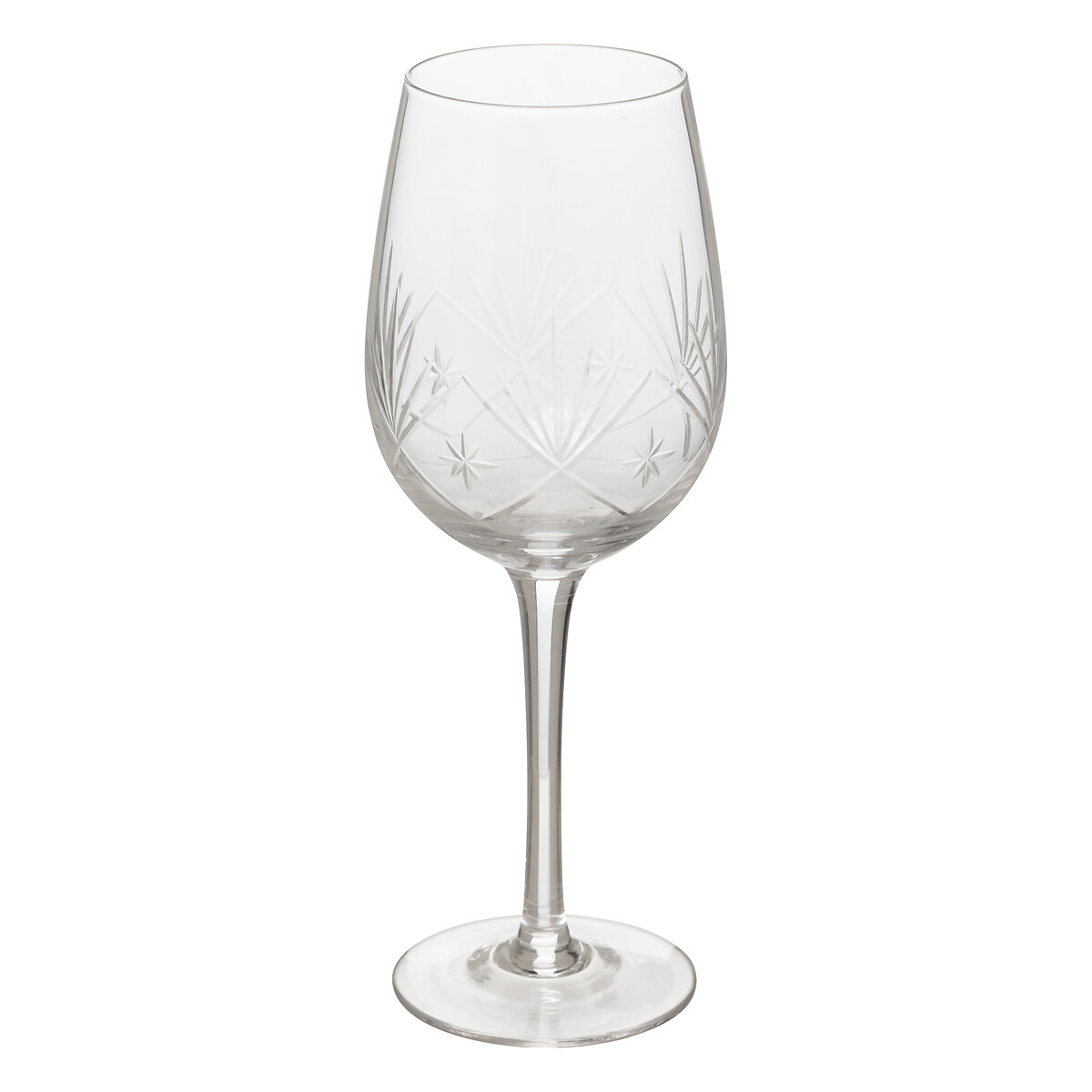 Conjunto de 6 copos de vinho com p&eacute; de vidro 38cl