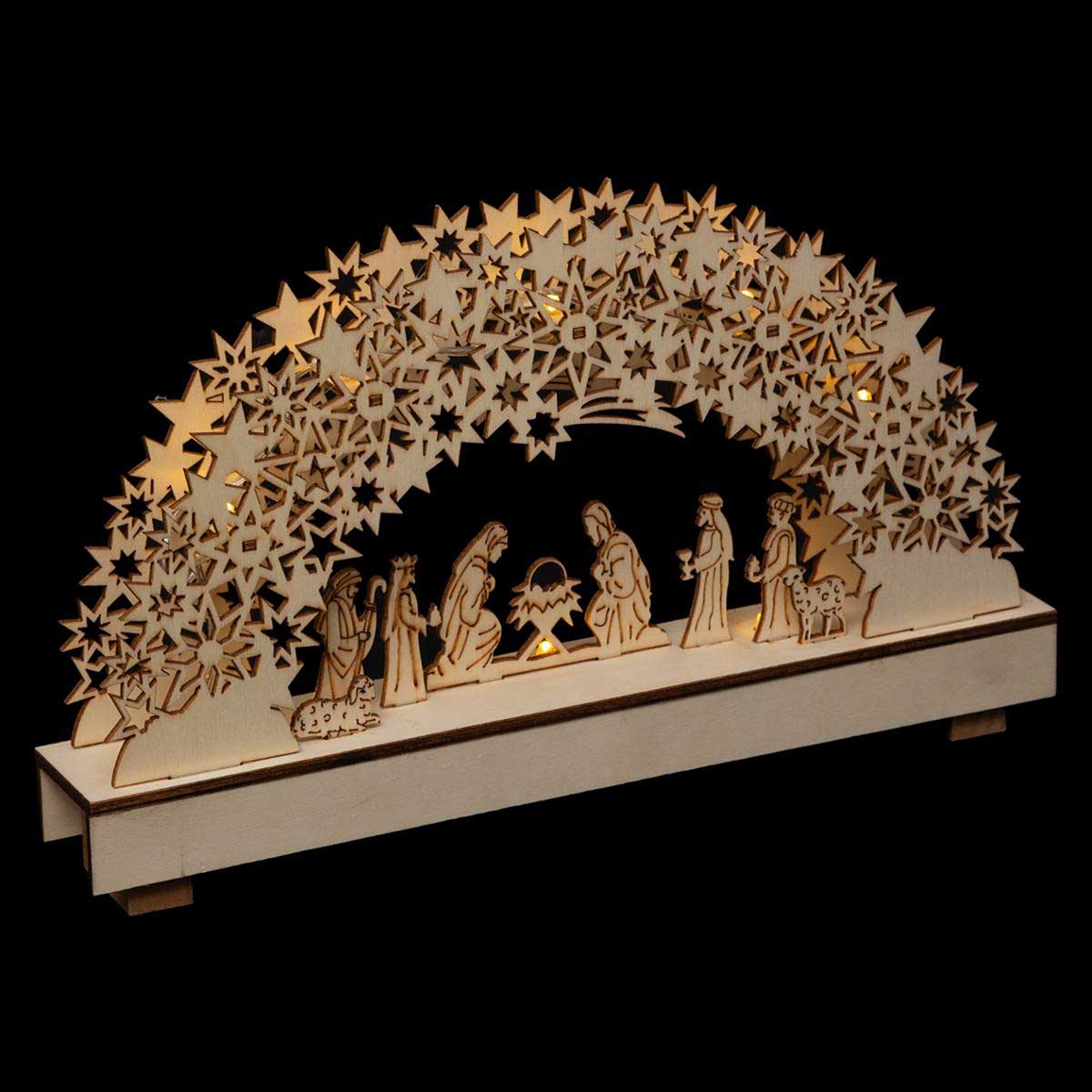 Cena de natal pres&eacute;pio iluminado em mdf