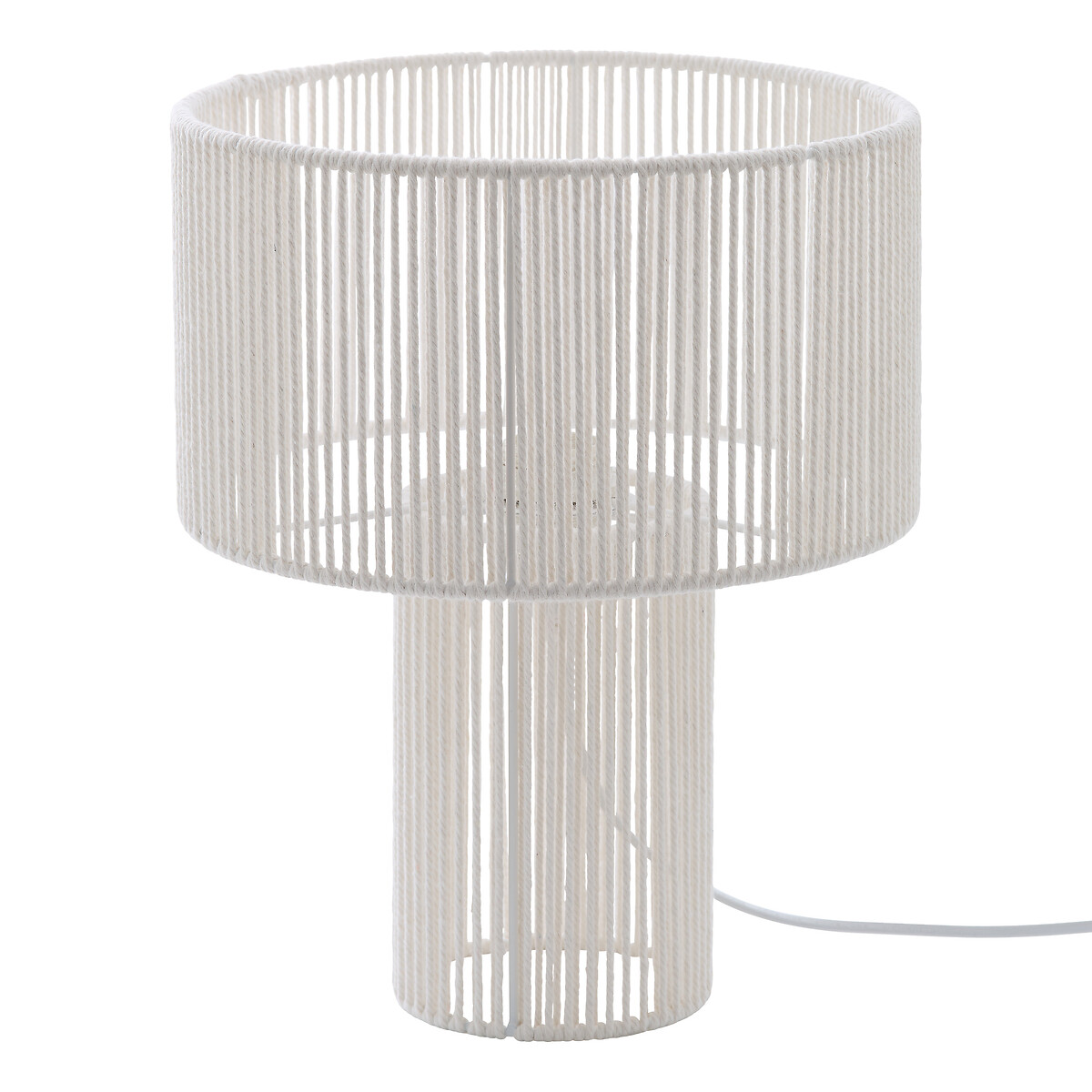 Candeeiro de mesa branco em metal 34cm