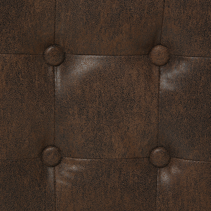 Pufe Castanho Efeito Capiton&eacute; Leandre