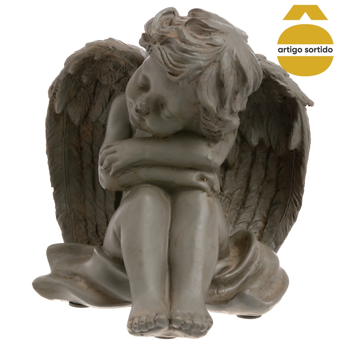 Anjo assis em resina 15cm,  Anjo assis em resina 15cm