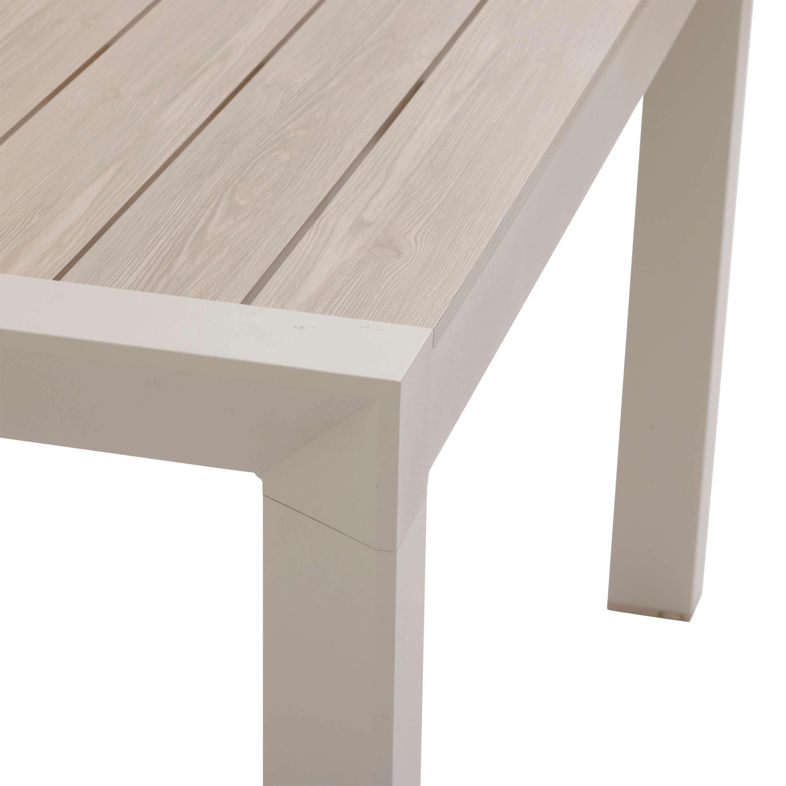 Mesa fixa EVASION bege em alum&iacute;nio 12 lugares