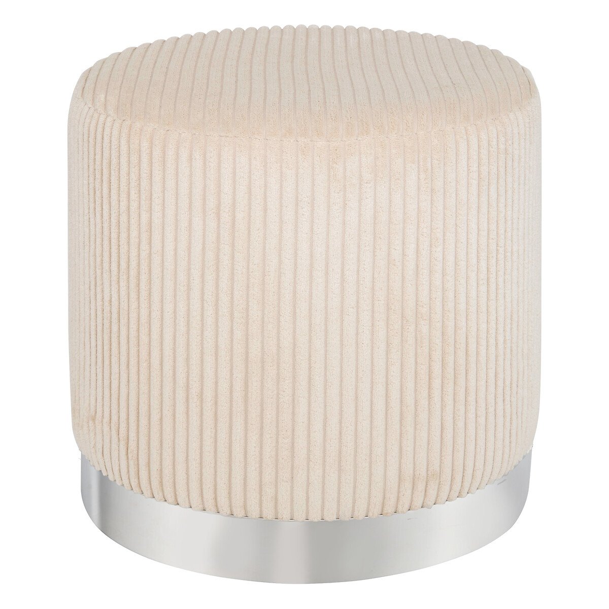 Pufe SYLIA marfim de veludo 38x38cm