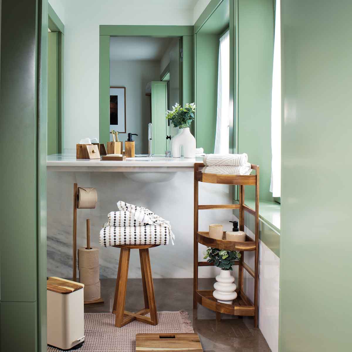 Móvel de canto wc com 3 prateleiras